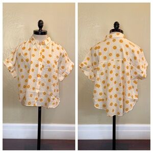 Madewell Hilltop Shirt in Daisy Groove Antique Cream Size Medium